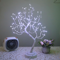 Lampe de table en forme de bouleau moderne à LED, bonsaï, télécommande, alimentation USB/batterie, blanc chaud, intensité variable, décoration intérieure/extérieure