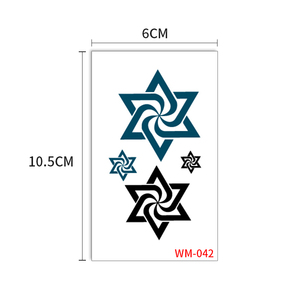 Newest Fashion Cute Blue Argyle Small Size Temporary Tattoo Stickers for Men - Product Image 5