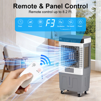 Refroidisseur d'air évaporatif industriel avec réservoir d'eau de 40 L, volume d'air élevé, faible bruit, 3 vitesses réglables pour une utilisation en extérieur et à la maison