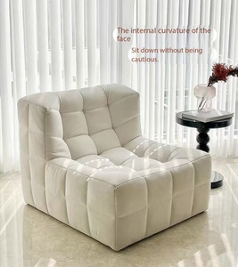 Fauteuil de relaxation moderne sans cadre en tissu velours côtelé entièrement rembourré pour salon et chambre - Product Image 3
