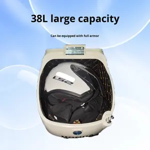 Boîte à bagages arrière universelle en plastique pour <span class=keywords><strong>moto</strong></span> <span class=keywords><strong>vintage</strong></span>, scooter, coffre de 38 L, plusieurs couleurs disponibles avec doublure de dossier souple - Product Image 5