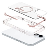Coque de protection antichoc Echo Wave Plus Design pour iPhone 16 17 Plus, étui de téléphone transparent, coque rose fantaisie