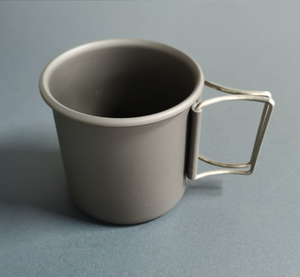 Silver <b>sandblasting</b> Outdoor black anodized oxidization 250ml normal capacity 300 full load capacity aluminium mugs - Product Image 4