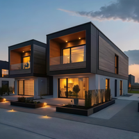 Casa Prefabricada Moderna de Dos Pisos, Villa de Acero Ligero de Lujo, Casa Modular de Acero LGS de 2 Dormitorios con Baño