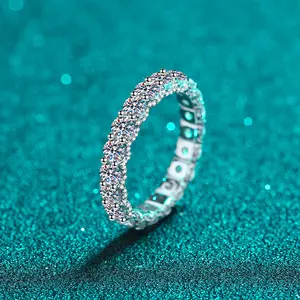 2,1 карата цвет VVS1 лаборатория создала полное кольцо с бриллиантом S925 серебро стекируемые обручальное дамские часы с ремешком из Муассанит кольцо вечности