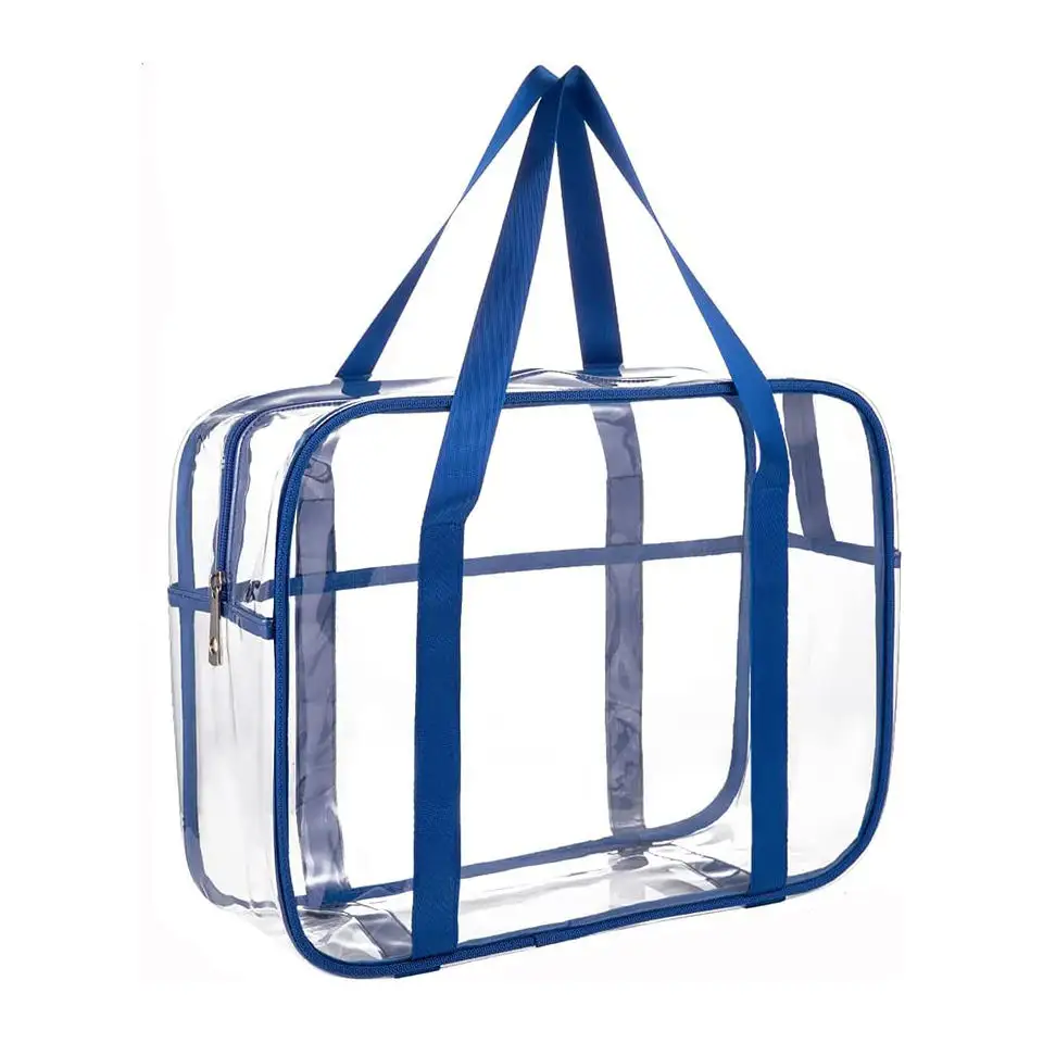 투명 메이크업 주최자 파우치 투명 PVC 화장품 가방 토트 여행 세면 도구 가방
