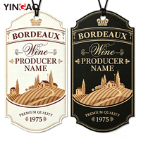 Étiquettes suspendues découpées sur mesure de qualité professionnelle, style vintage pour bouteille de vin rouge, pour emballage cadeau, impression de logo et de motifs sur carte