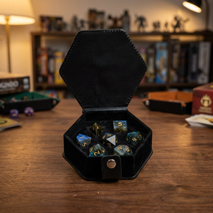 Ensemble de dés polyédriques en labradorite pour D&D, dés de jeu en pierre naturelle sculptée avec logo personnalisé - Product Image 4