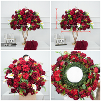 Bouquet coloré de 60 cm en gros pour centre de table de mariage, décoration de fête, arrangement floral, boule de fleurs artificielles en soie