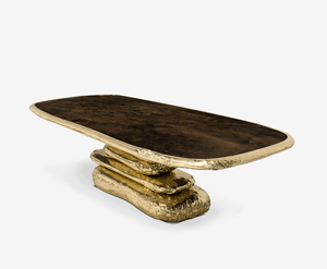 Table <span class=keywords><strong>à</strong></span> manger en laiton BOCA DO LOBO, or, acier inoxydable, 8, 10, 12, 14 places, table de <span class=keywords><strong>restaurant</strong></span>, ensemble de salle <span class=keywords><strong>à</strong></span> manger en bois massif, meubles de luxe sur mesure pour la maison - Product Image 4