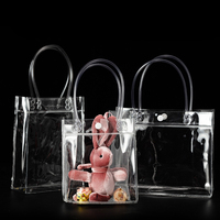 Offre Spéciale personnalisé personnaliser marque clair PVC sac avec poignée transparent bouquet de fleurs emballage cadeau sac