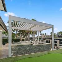 Pergola motorisée électrique moderne en aluminium à lames orientables, revêtement poudré, pour jardin, terrasse et balcon, toutes saisons, 4x3 et 3x4
