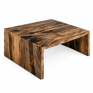 Mesa de Centro de Madera Reciclada Sostenible, Mesa de Café de Madera Maciza Hecha a Mano para Interiores de Lujo Contemporáneos - Product Image 5