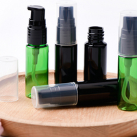 Bouteille en plastique PET de 20 ml à épaule plate et col de 18 mm avec bouchon complet et pompe à poudre en PP à bec de canard pour échantillons et lotions
