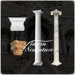 Handcarving chino romana blanco columna de mármol puerta Pilar diseño para venta al por mayor - Product Image 6