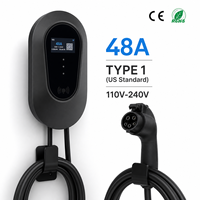 Chargeur mural pour VE standard OEM 50/60Hz avec surveillance de l'état de charge à distance via application, borne de recharge murale AC pour usage domestique