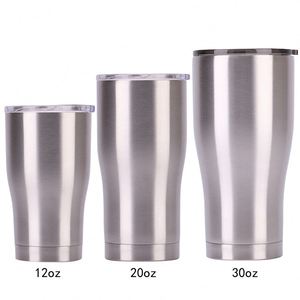 Gobelets isothermes modernes en acier inoxydable à double paroi incurvés, incassables, 12oz, 20oz, 30oz, 40oz - Product Image 1
