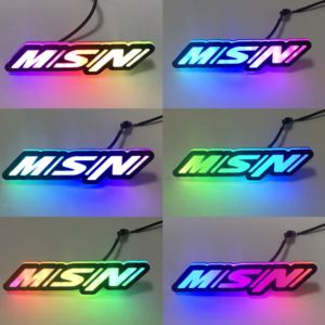 3d מותאם אישית זרימת rgb מותג המכונית פגוש תג קישוט עגלת גולף סמל סמל עבור המכונית סורג מכונית - Product Image 4