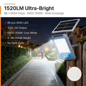 Lampe solaire de camping WOSEN 200W, projecteur, batterie LiFePO4 30Ah, détecteur de mouvement PIR, contrôle par application, IP66, éclairage de sécurité solaire extérieur pour jardin - Product Image 4