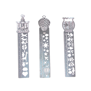 Bán buôn giá rẻ kim loại sáng tạo 4 Phong Cách cai trị bookmarks vẽ Stencil mẫu cho món quà - Product Image 1