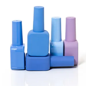 China Groothandel 7Ml Vierkante Glazen Nagellak Fles Kleurrijke Plastic Dop Lege Gel Polish Potten Dozen Cosmetica Industrieel Gebruik