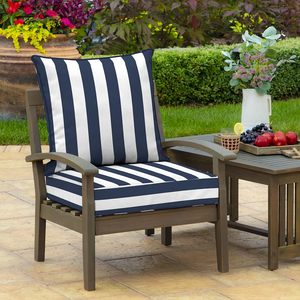 <span class=keywords><strong>Cuscini</strong></span> <span class=keywords><strong>da</strong></span> <span class=keywords><strong>Giardino</strong></span> Impermeabili Extra Profondi e Resistenti, Cuscino <span class=keywords><strong>per</strong></span> Seduta <span class=keywords><strong>da</strong></span> Esterno a Righe ad Alta Resilienza <span class=keywords><strong>con</strong></span> <span class=keywords><strong>Schienale</strong></span> - Product Image 1