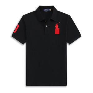 RL <span class=keywords><strong>Ralph</strong></span> grand pour chemise hommes femmes Couple grand cheval Logo brodé revers manches courtes solide coton 2025 printemps - Product Image 1