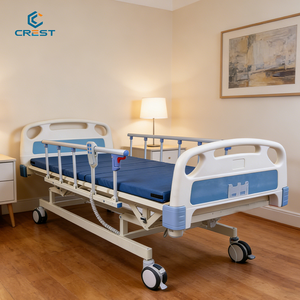 Un lit médical manuel à trois manivelle avec trois fonctions, utilisé pour les soins aux patients dans les hôpitaux et les sanatoriums. - Product Image 1