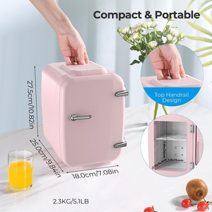 Mini-réfrigérateur portable compact 4L, réfrigérateur électrique portable en plastique, refroidisseur domestique - Product Image 5