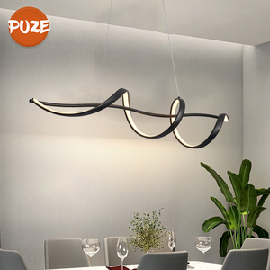 Décoratif pour la maison Salon Moderne Hôtel Suspension Suspension Nouveau Design Aluminium Luxe <span class=keywords><strong>Vague</strong></span> Led <span class=keywords><strong>Lustre</strong></span> - Product Image 5