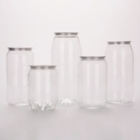 Canette de soda en plastique de qualité alimentaire avec logo personnalisé 330ml 500ml 650ml Canette de boisson gazeuse transparente en PET avec couvercle à ouverture facile