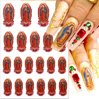 Qianya ange Cupidon ongles autocollants 3D jésus dieu amour ange Nail Art décalcomanies vierge marie ailes San Judas autocollants