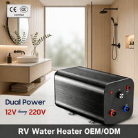 Chauffe-eau horizontal cylindrique 30L, double alimentation 12V/240V, réservoir émaillé, certifié CE