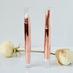 Tube de stylo cosmétique rotatif double face vide pour emballage de correcteur et de stick de contour, rechargeable avec pinceau et éponge - Product Image 2