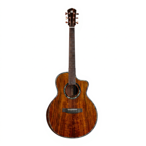 Guitarra Acústica Hecha a Mano con Incrustaciones de Pavo Real, Totalmente de Madera de Koa Maciza, 41 Pulgadas, Cutaway, Guitarra Folk de Madera Maciza, Acabado Brillante XLARRY, Personalizada - Product Image 4
