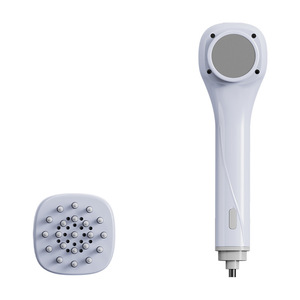Pommeau de douche électrique portable rechargeable pour animaux de compagnie et usage domestique, en ABS blanc et violet, design multifonctionnel à corps droit - Product Image 2