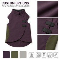 Manteau polaire uni pour chien, coupe-vent, vêtement d'hiver pour chiens, design simple, style décontracté, violet avec empiècement olive
