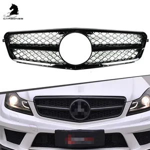 Car Parts C Class W204 AMG Type Front Grille For Mercedes Benz W204 Mesh Grilles 2008-2013