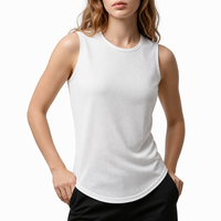 Débardeur de sport pour femme en tissu mesh, conception OEM personnalisée, impression, séchage rapide, respirant, course à pied, entraînement, fitness