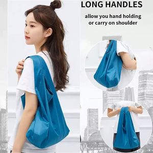 Polyester/RPET Eco-friendly <b>Recycled</b> Foldable Shopping <b>Bag</b> with Pocket for Daily Use - Product Image 4