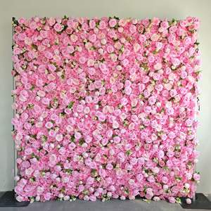 لوحة خلفية ثلاثية الأبعاد عالية الجودة من الحرير الصناعي على شكل وردة، قماش قابل للطي مخصص لديكور حفلات الزفاف وهدايا عيد الحب - Product Image 2