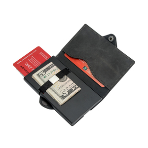 Best Selling Leather Sliding <b>Wallet</b> PU Leather Smart <b>Wallet</b> With Zipper Holder Thin Slim Automatic Smart <b>Wallet</b> <b>for</b> <b>Men</b> - Product Image 4