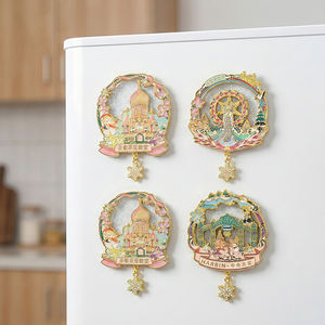 Imán de nevera de arena movediza metálica de Harbin, mundo de hielo y nieve, Parque del Tigre Siberiano, creativo cultural, DIY, decoración del hogar personalizada, recuerdo - Product Image 2