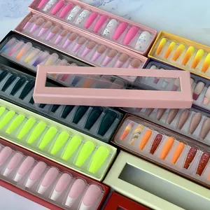 Nail Kit Voor Pers Ons Set Lineaire Top Open Cover Verpakking Voor Kunstnagels Acryl Nep Nagels Pack Doos