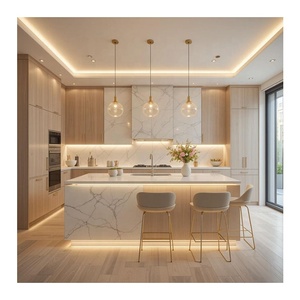 Gabinete de almacenamiento de Isla de mármol con tablero de melamina de partículas Mdf inteligente minimalista gabinetes de cocina modulares - Product Image 2