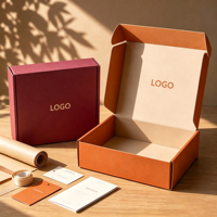 Boîte d'emballage personnalisée pour expédition, boîte à courrier en papier kraft pliable, boîtes d'emballage cadeau en carton ondulé, estampage à chaud, réutilisables, écologiques