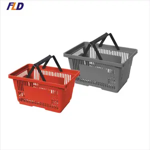 Shopping Basket Supermarket Plastic Supermarket Shopping Basket With Wheels