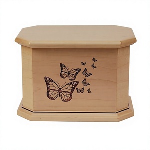 Urna Funeraria de Madera Natural Estilo Americano con Logotipo Impreso para Adultos, Ecológica, Capacidad de 220 Pulgadas Cúbicas B.S. INTERNACIONAL - Product Image 6