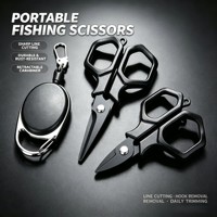Forbici da Pesca, Tagliafilo Portatile Antiruggine con Portachiavi Retrattile, Forbici Multifunzione per la Pesca