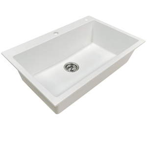 Vietnam-Made Black Quartz Single Bowl Kitchen Sink Strainer <b>Accessory</b> Composite Granite Nano Surface Treatment - Product Image 1